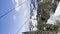 Vertical footage Ski Lift snowy mountain winter forest with chair lift At The Ski Resort in winter. Snowy weather Ski