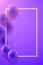 Vertical frame with blue and violet gradient balloons