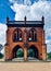 Vertical frontal display of a Potsdam building in Babelsberg park in Germany