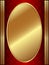 Vertical gold oval frame