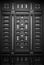 Vertical grayscale of a carved door with different patterns, art and design