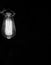 Vertical grayscale of an illuminated Edison light bulb