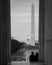 Vertical grayscale shot of a National Mall in Washington, USA