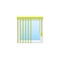 Vertical green blind. Flat icon of window shade & jalousie. Front view. Vector illustration