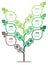 Vertical green infographics or timeline with 6 options and 12 icons. Sustainable development and growth of the eco business or