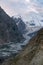 Vertical of Hopper Glacier in Karimabad, Karakoram highway, Pakistan