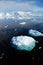 Vertical of iceberg in antarctic landscape