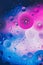 Vertical illustration of aesthetic refreshing purple, pink,  white, and blue bubbles