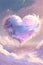 Vertical illustration of a cloudy heart with a soft pastel background