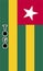 Vertical illustration of the flag of Togo