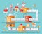 Vertical illustration of isolated conveyor to create love potion celebrate Happy Valentines Day in flat style