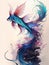 Vertical illustration a mesmerizing fantasy blue fish emerges, captivating the imagination with its ethereal beauty and intricate
