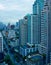 Vertical Image of Bangkok Urban View in Blue Color, Thailand
