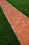 Vertical image of brick path