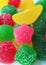Vertical Image of Colorful Fruity Flavor Sugar Coated Jelly Candies for Background