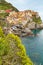 Vertical image of Manarola village in Cinque terre, Italy.