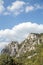 Vertical image of a mountain peak at Carpathian Mountains.