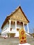 Vertical image of Wat That Luang Nua buddhist temple, the temple next to PhaThat Luang stupa in Vientiane, Laos