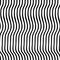 Vertical irregular wavy lines black and white. Vector seamless pattern. Optical Illusion. Perfect for backgrounds.