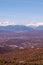 Vertical layered landscape from distant point. Tranquil mountain perspective