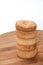 Vertical lined cookies on a wooden board