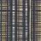 Vertical lines and dots on bold golden stripes. Hand-drawn seamless vector pattern