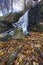Vertical of Little Davis Falls in Ontario, Canada in autumn
