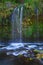 Vertical long exposure shot of the Mossbrae Falls in Dunsmuir