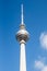 Vertical low angle shot of Fernsehturm building in Berlin Germany