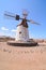 Vertical low angle shot of fuerteventura windmill of canary islands in spain