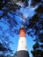 Vertical low angle shot of the lighthouse in Stilo Osetnik Poland