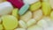 Vertical Macro CloseUp Panorama of Medical Pills, Tablets, Capsules and Drugs