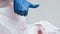 Vertical medical virologist suit woman thumb up