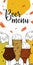 Vertical menu cover design template. Different beer glasses. Hand drawn vector illustration