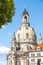 Vertical of the mesmerizing Frauenkirche church in Baroque style with a huge dome Dresden, Germany