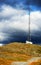 Vertical meteorological tower at Norway background