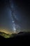 Vertical milky way in Pedraforca Peak, Bergueda, Barcelona, Spain