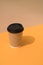 Vertical mockup image of brown kraft paper disposable coffee cup