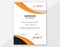 Vertical Orange and Black Waves Certificate Template