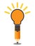 Vertical oriented pencil light bulb. Creative idea concept. Isolated