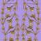 Vertical ornaments in oriental style on a lilac background