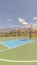 Vertical Outdoor green basketball court three point line