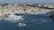 The vertical panning of view on Birgu and yacht marina