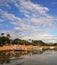 Vertical Panorama of colorful Bali Fishing Boats