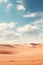 Vertical panorama, vertorama of a bright hot desert. With Generative AI technology