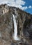 Vertical panorama. Waterfall in the mountains of Montenegro