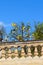 Vertical photo capturing lemon tree with ripe lemons on historical terraces close to Santa Lucia Church on Piazza Duomo Square