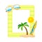 Vertical Photo Frame or Picture Frame Decorated with Beach Elements Vector Illustration