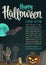 Vertical poster with Halloween Happy calligraphy lettering.