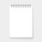 Vertical realistic spiral notepad. Blank notebook. Top view